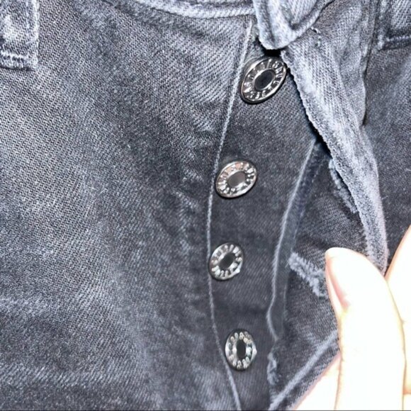 Agolde Black Riley High Rise Straight Crop Size 24 New With Tags - Picture 7 of 10